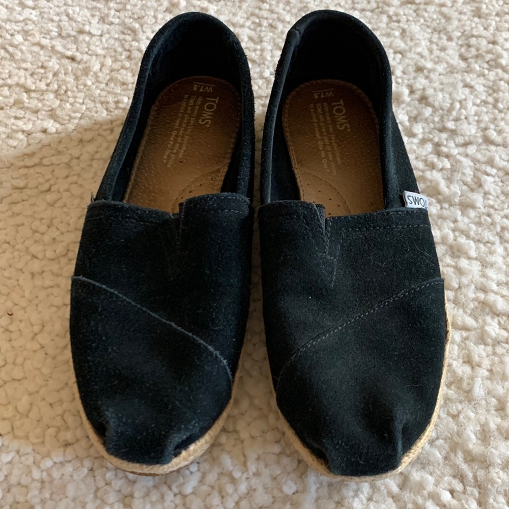 GUC Black Suede TOMS Espadrilles - 7.5
